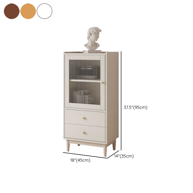 Closed Back Standard Bookshelf Solid Wood Contemporary Bookcase with Drawers