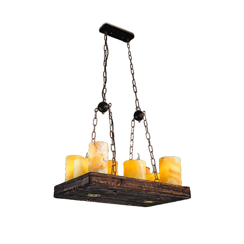 Marble Candle Island Light Fixture Vintage 8/12/16 Lights Dining Room Hanging Ceiling Light in Yellow