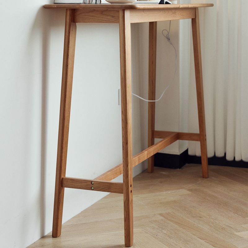 Modern Rectangle Solid Wood Bar Height Pub Table for Dining Room