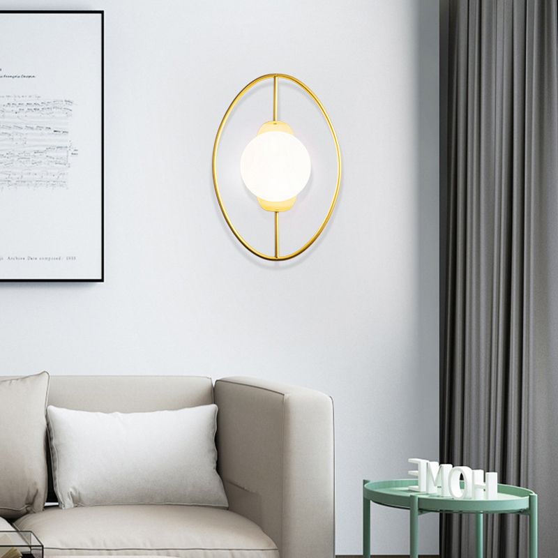 Contemporary Wall Sconce Globe Shade Wall Light Fixture for Bedroom