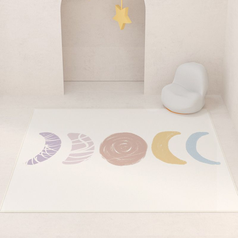 Minimalist Irregular Print Rug Apricot Tone Polyester Area Carpet Washable Rug for Living Room