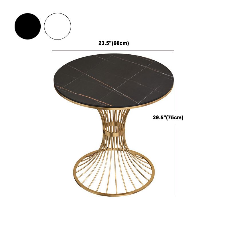 Glam Sintered Stone Dining Set Round 1/2/5 Pieces Dining Set with Pedestal Base