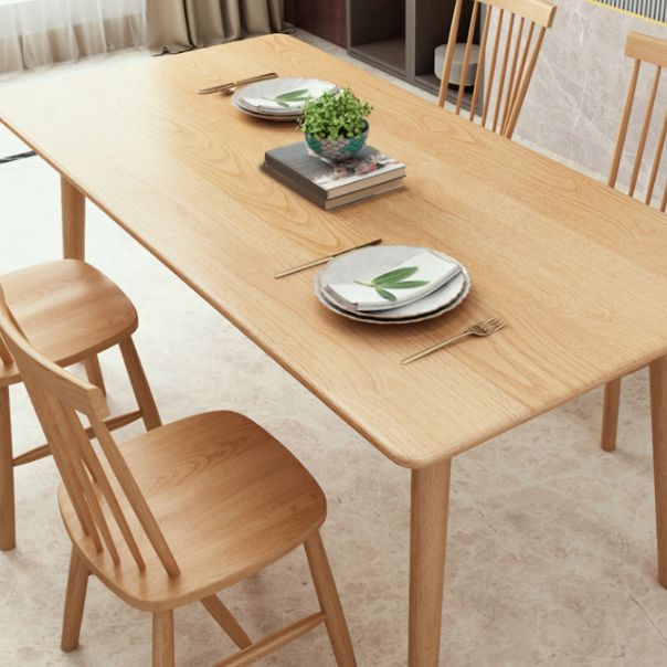 Traditional 1/2/5/7 Pieces Rectangle Dining Set Solid Wood Dining Room Table with Chairs