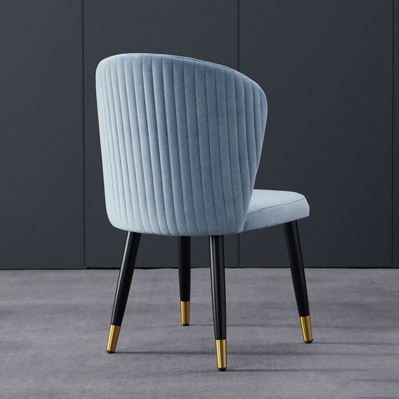 Chaises de salle à manger en bois Glam Chaises sans accoudoirs en velours pour un usage domestique (Ensemble de 2)