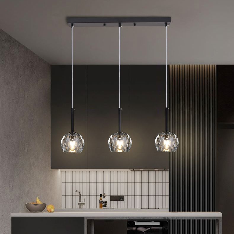 Balle Shade Dining Room Suspension lampe cristal Minimaliste Lumière suspendue en or