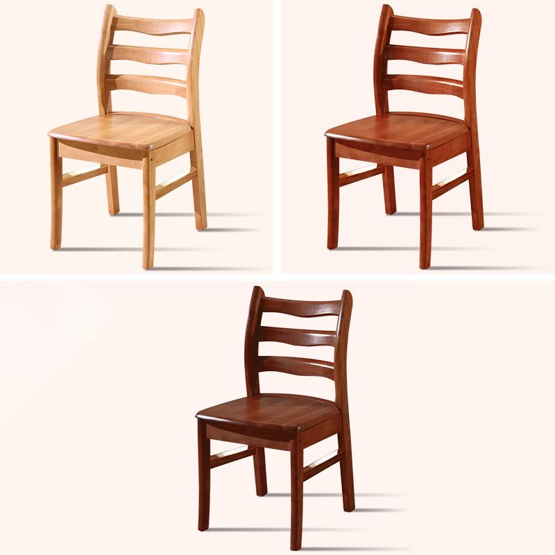 Chaise de salle à manger carrée en bois de cuisine Morden, chaise de salle à manger empilable avec dossier en échelle