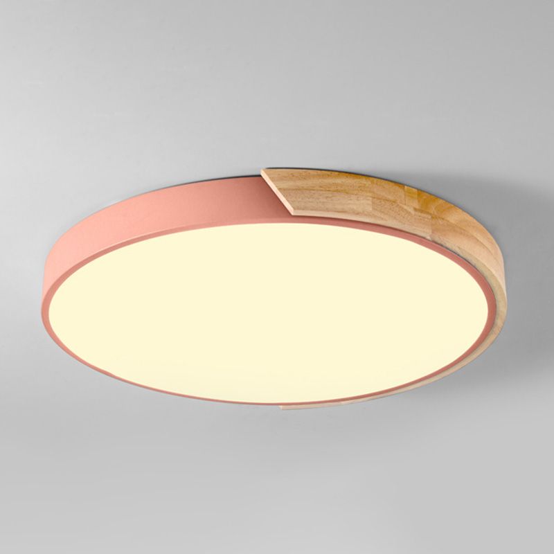 Moderne Makronen-LED-Deckenleuchte aus Eisen mit kreisförmiger Unterputzmontage für den Gang