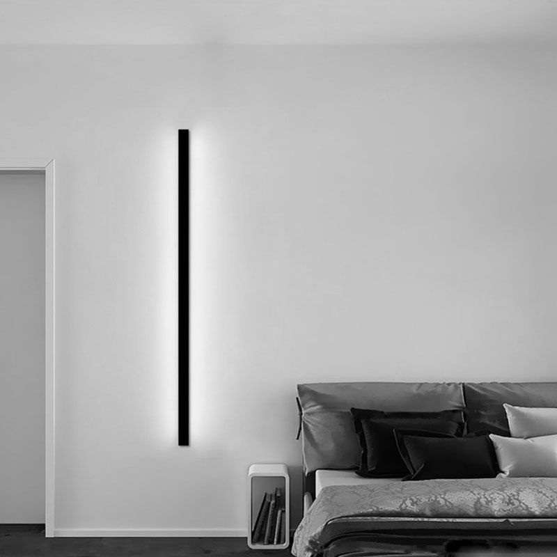 Modern Simplicity LED Wall Lamp Linear Acrylic Wall Light in Black