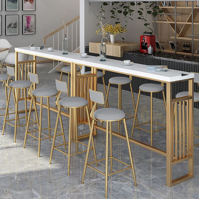 Glam Style Bar-height Table Metal Base Table for Living Room