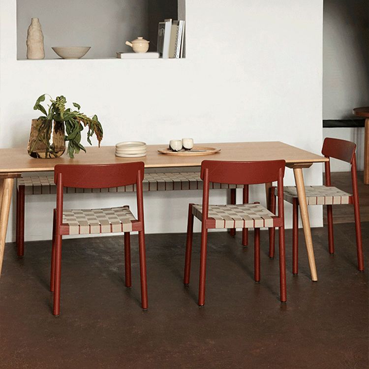 Modern Solid Wood Open Back Armless Dining Room Chair for Home