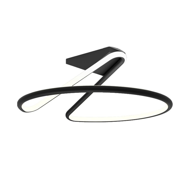 Modern Style Linear Shape Ceiling Light Metal 1 Light Ceiling Lamp for Bedroom