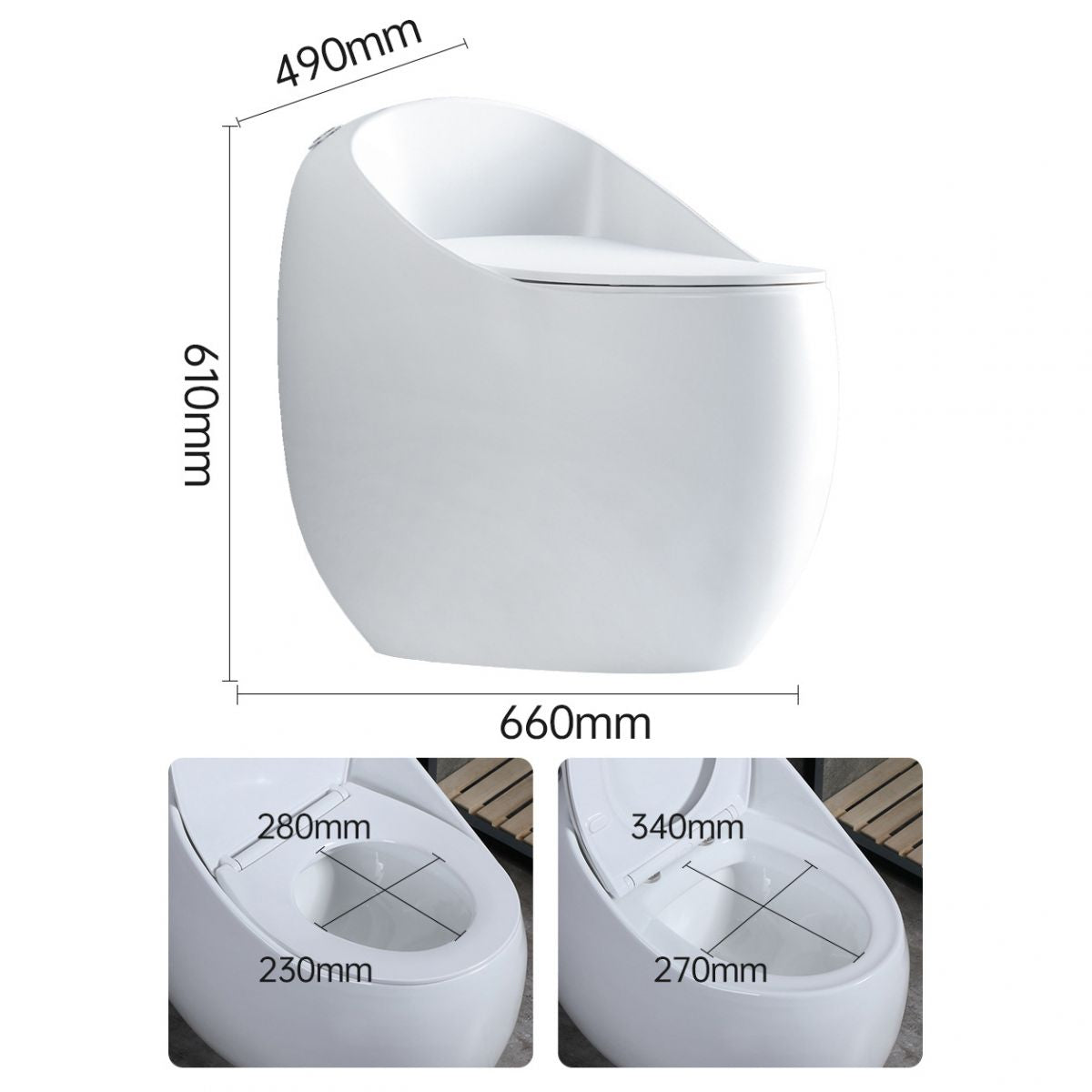 Modern Seat Included One Piece Toilet Round Floor Mounted Toilet Bowl for Washroom