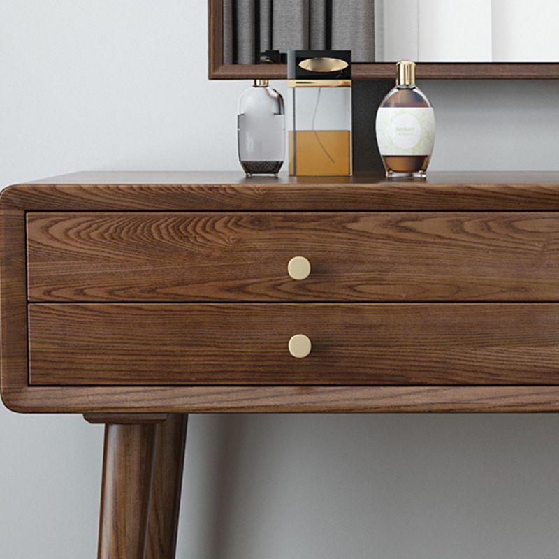 3-Drawer Vanity Makeup Table Set Traditional Mirrored Ash Vanity