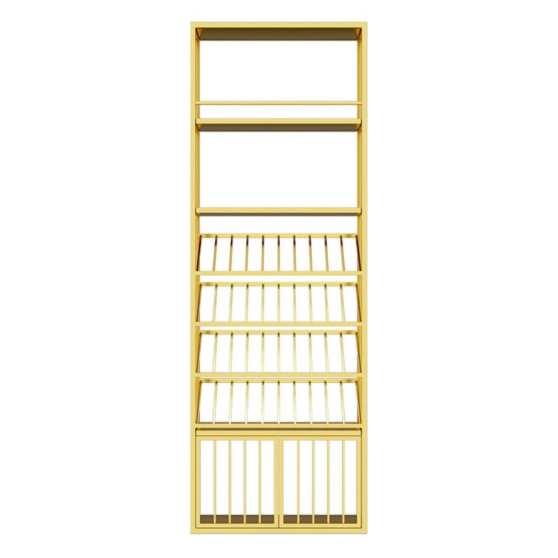 Glam Freestanding Wine Rack Bottle Metal Bottle Holder in Gold
