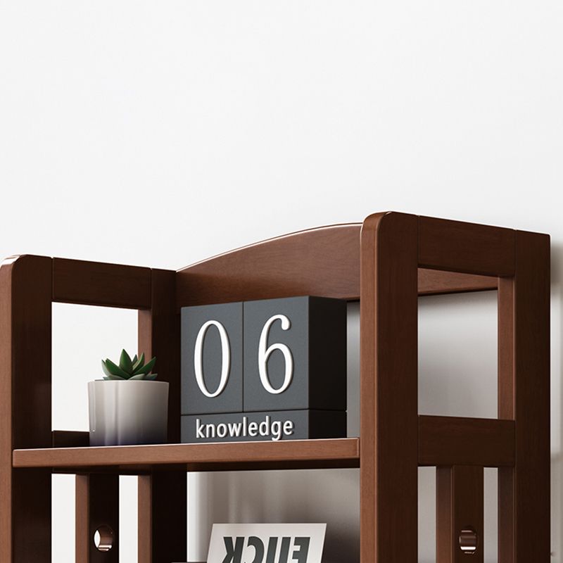 Contemporary Open Back Standard Bookshelf Wooden Bookcase with Shelves