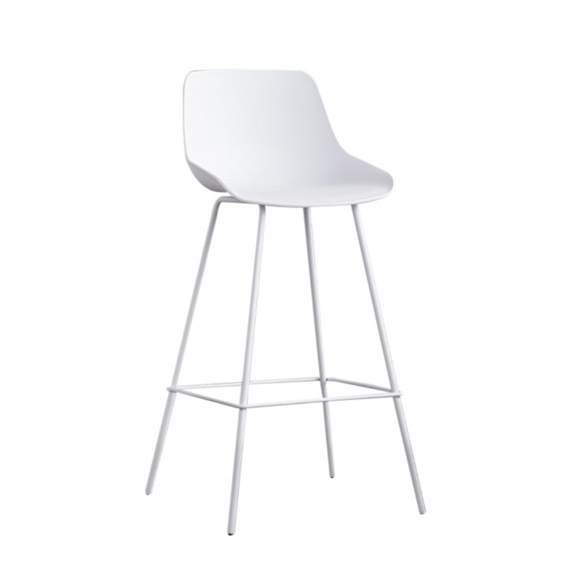 Contemporary Style Bar-stool Plastic Counter Bar Stool for Kitchen Bar with Metal Legs