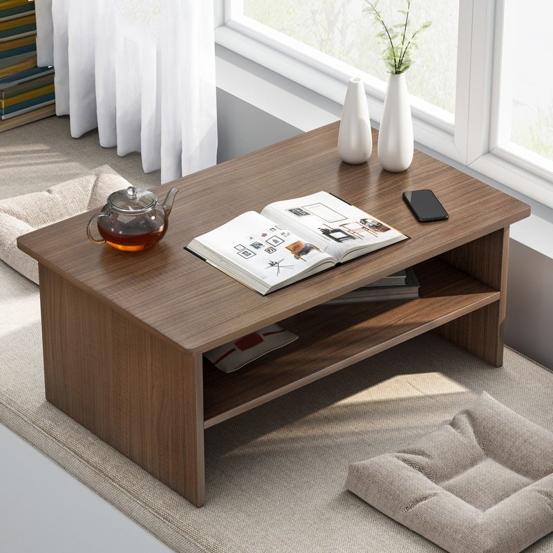 Modern 12.5"Tall Sled Rectangular Wooden Table Top Coffee Table