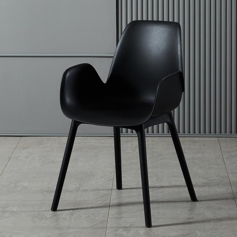 Modern Plastic Chair Parsons Chair with 4 Legs in Matte Finish for Home