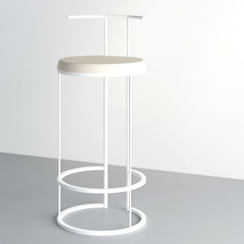 Contemporary Upholstered Counter Stool Bar-height Bar Stool with Metal Base