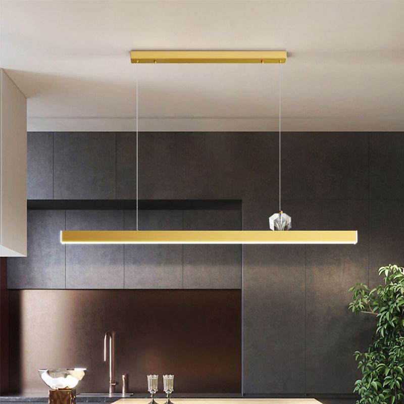 Zeitgenössischer Stil linearer Form Island Light Metal 1 Light Island Lighting