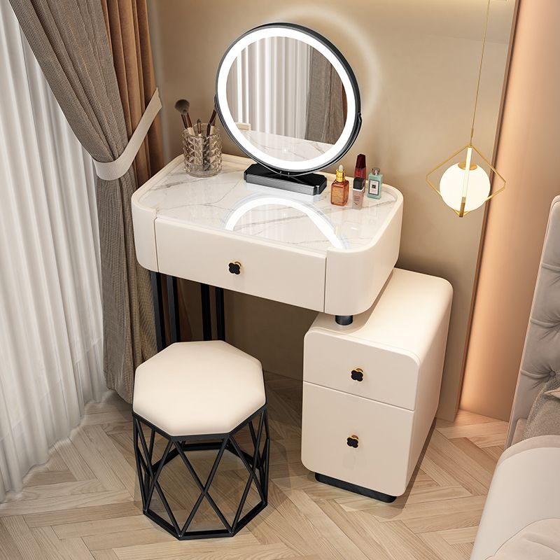 Modern Makeup Vanity Desk with 3 Drawers in Solid Wood Frame