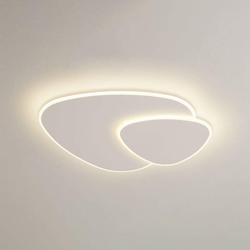 Plafonnier LED oblong blanc en fer forgé de style concis et moderne avec abat-jour en acrylique