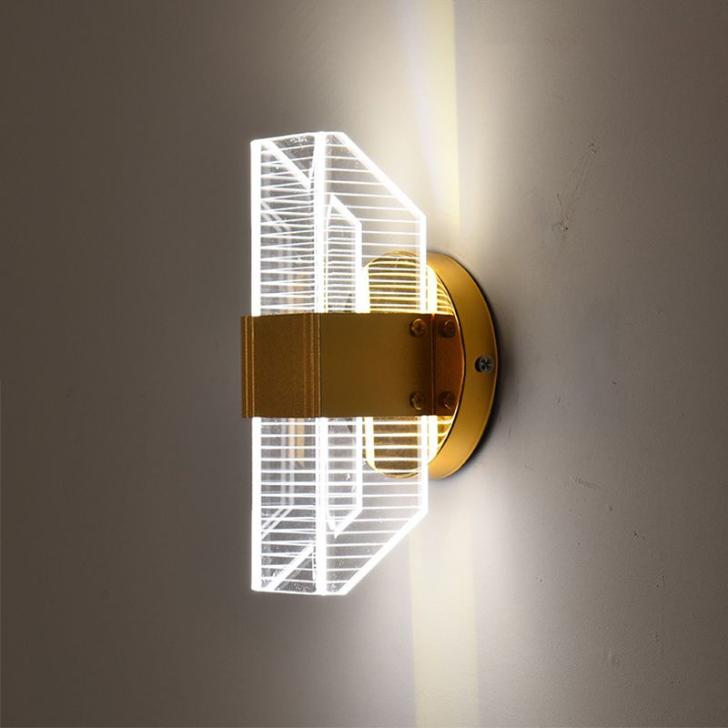 Geometrische Wandleuchten moderne Wandlampe Metall 2 Lichtwandleuchte in Gold