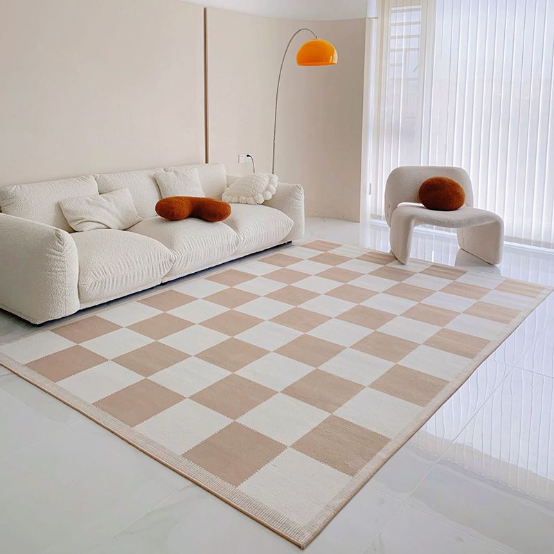 Dark Gray Modern Rug Polyester Pattern Area Rug Stain Resistant Rug for Living Room