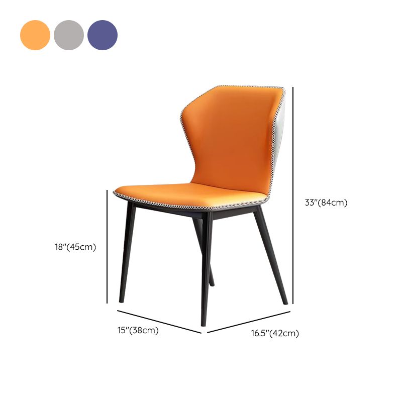 Dining Room Faux Leather Chair Kitchen Wingback Armless Chair