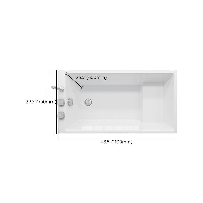 Soaking Bathtub Antique Finish Rectangular Back to Wall Bath Tub