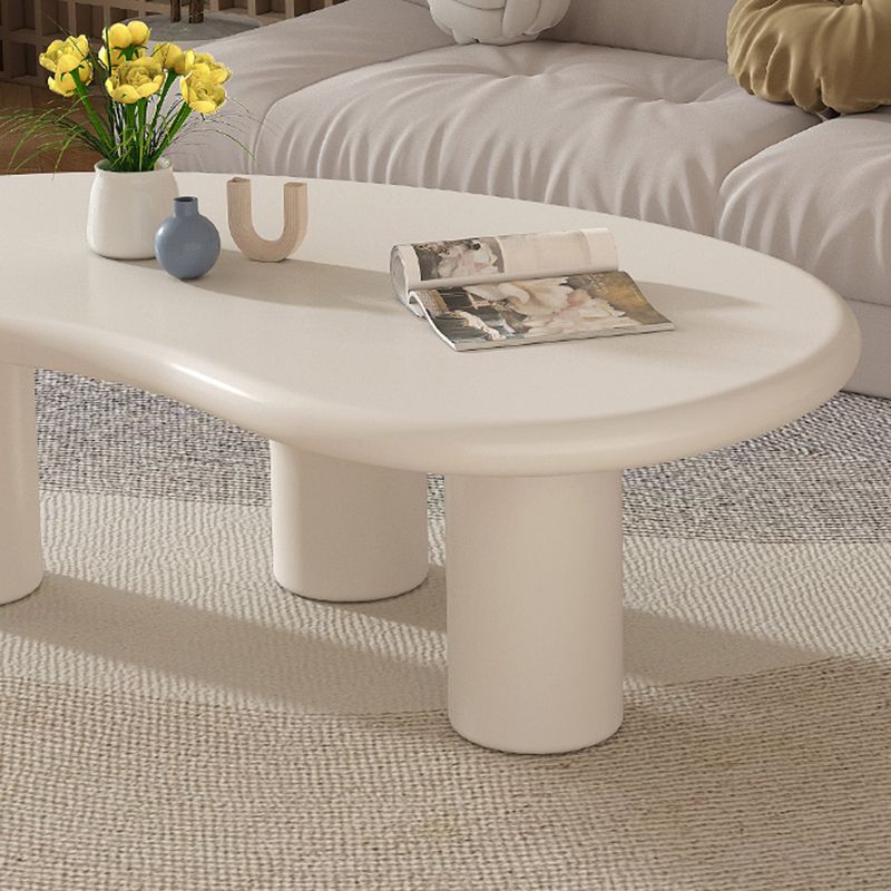 Modern Irregular Coffee Table 3 Legs Cocktail Table Set in White