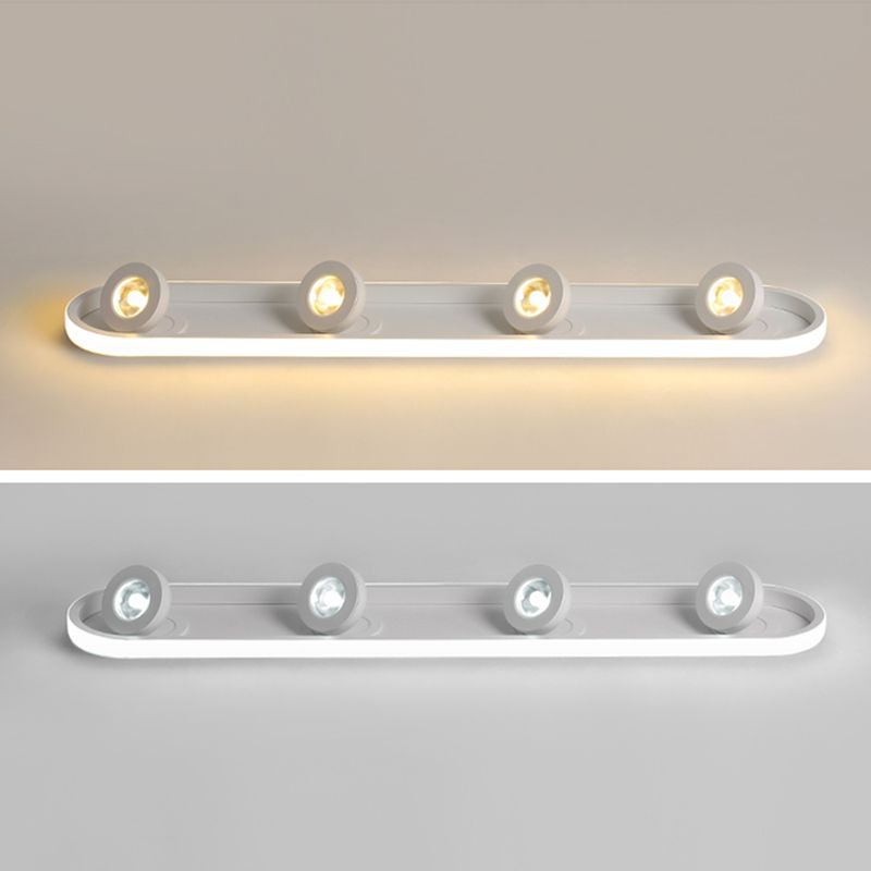 Plafonnier LED réglable à 4 lumières, avec têtes d'éclairage sur rail linéaire en aluminium, de Style moderne, pour salon