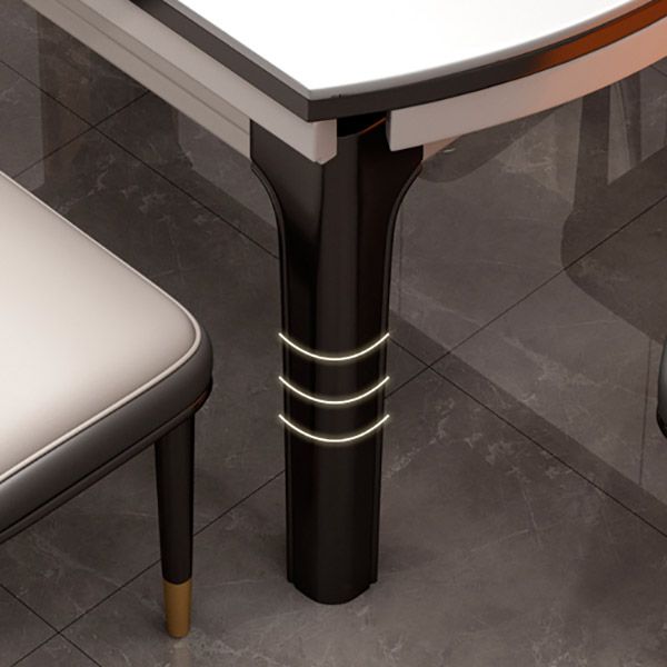 Modern Stone Round Dining Table Rubber Wood Base for Dining Room