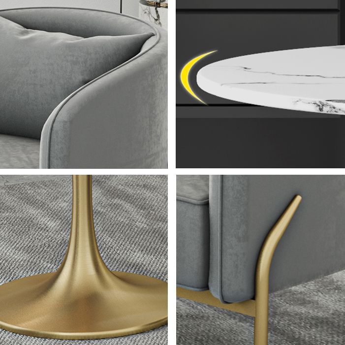 Scandinavian Style Sintered Stone Top Dining Set with Round Table Dining Furniture