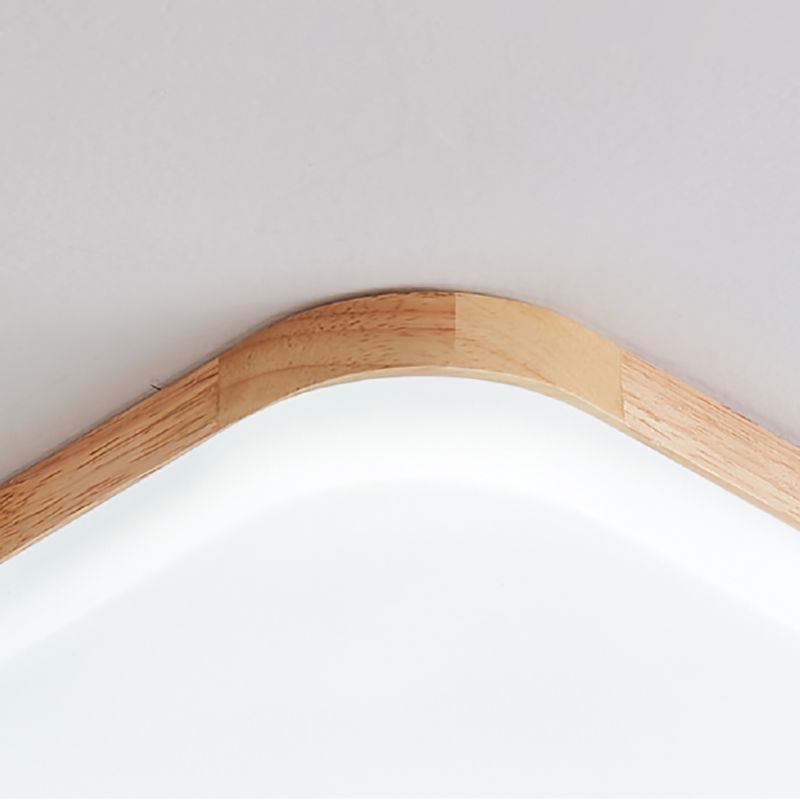 Wooden Modern Flush Mounted Ceiling Lights LED Ceiling Mount Lighting for Living Room