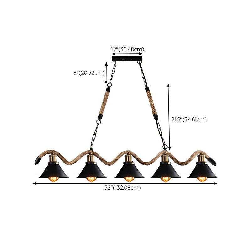 Industrial Hanging Ceiling Light Metal Pendant Lighting Fixtures in Black for Dining Room