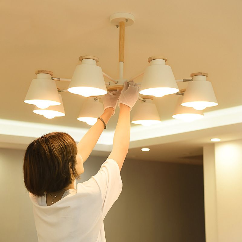 Modern Simplicity Bowl Chandelier Light Fixtures Metal Hanging Pendant Lights for Living Room