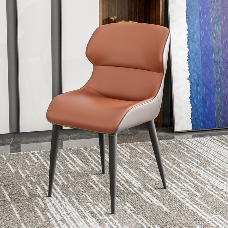 Contemporary Dining Chairs Wingback Dining Arm Side Chair with Metal Legs