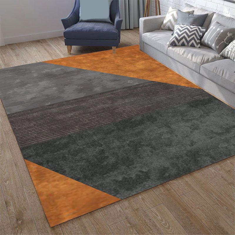 Simplicity Area Rug Graphic Pattern Carpet Polyester Non-Slip Backing Indoor Carpet for Living Room