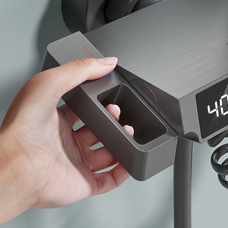 Digital Display Shower System Brass 2 Shower Heads Shower Set