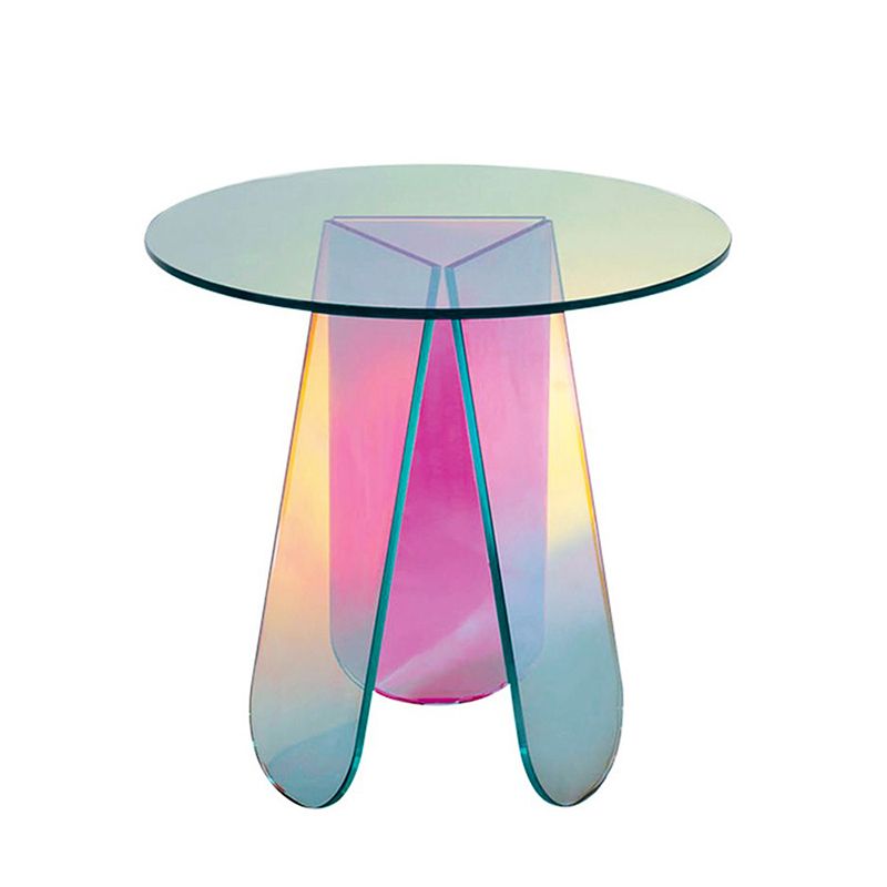 Round Shape Accent Side Table Plastic Round Side End Table for Bedroom in Multi-Color