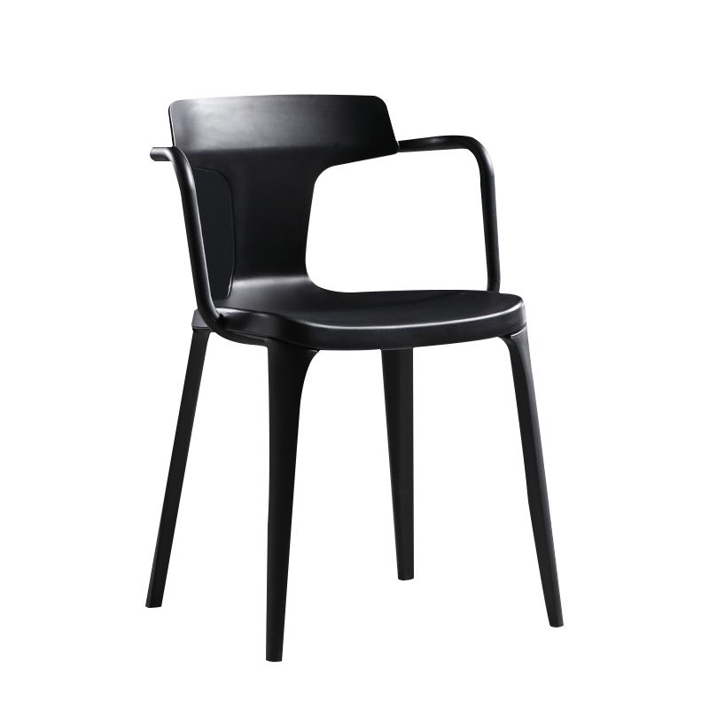Open Back Dining Side Chair Contemporary Plastic Dining Arm Chair