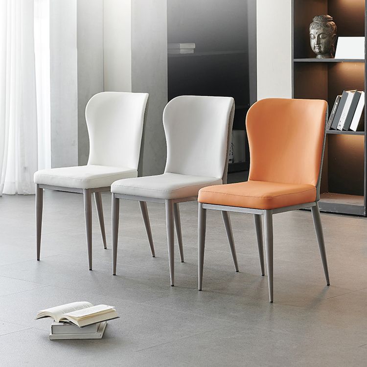 Silla de comedor de metal estilo moderno Sillas laterales sin brazos con respaldo (juego de 2)