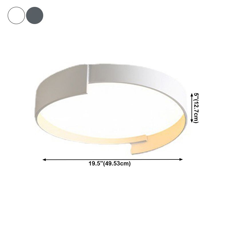 Modern Simplicity LED Ceiling Fixture Iron Circular Flush Mount with Acrylic Shade