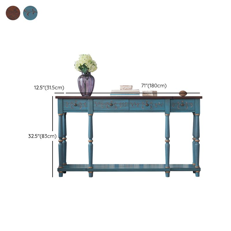 Mid-Century Modern Rectangle Accent Table Wood Sofa Console Table for Hall