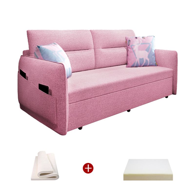 Pink Metal Daybed with Upholstered Contemporary Convertible Kids Bed