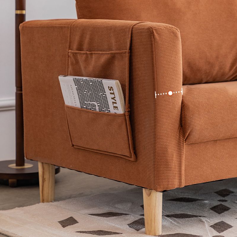 Contemporary Sofa with 2 Pillows Back and Storage in Solid Wood