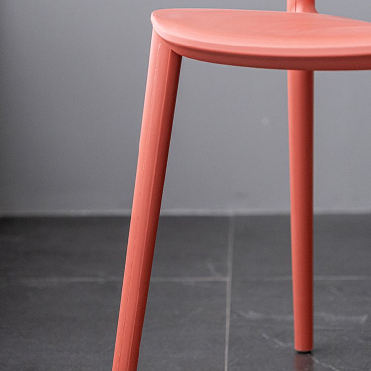 Chaise de salle à manger en plastique moderne, chaise sans bras latérale à dossier ouvert pour la cuisine