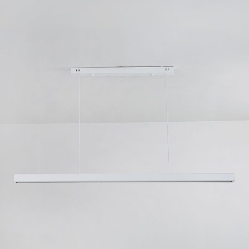 Modern Metal Pendant Lighting Linear Shape Hanging with Acrylic Shade Light in White
