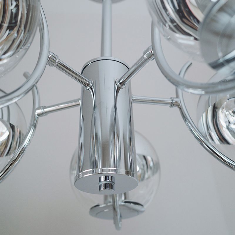 Globe Pendant Lights Modernism Glass Pendant Lighting Fixtures in Silver